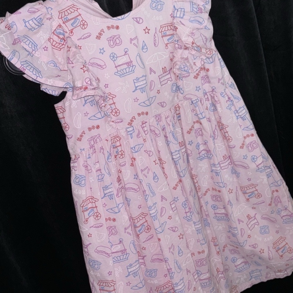 Girls Sweet Flutter Sleeve Dress